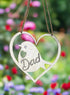 Dad Robin Steel Hanging Heart